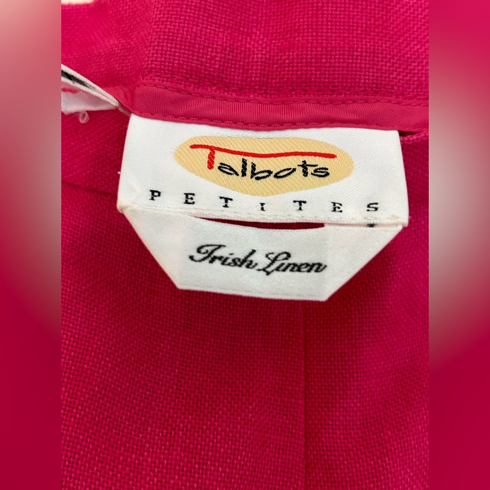 Talbots Petites Pants women’s fruit fruits hot pink Irish linen size 6 - Picture 4 of 4